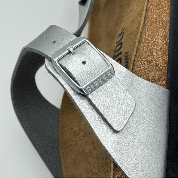 Birkenstock Silver and Tan Footbed Sandals - Picture 15 of 16